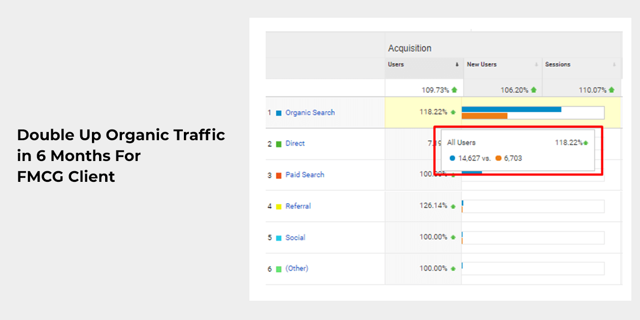 Double up organic traffic 6months