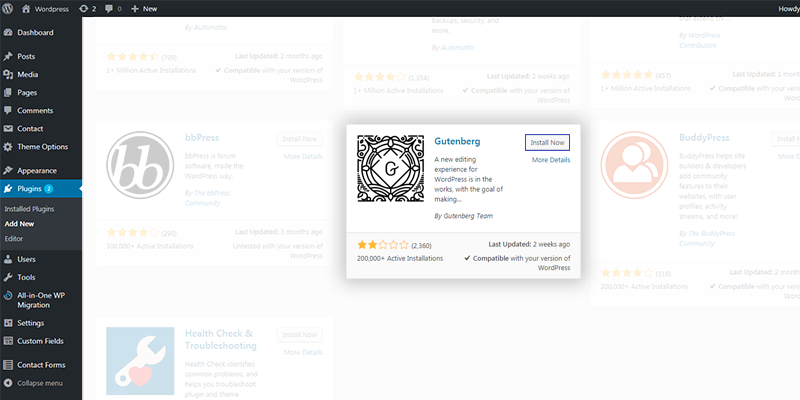 WordPress development services