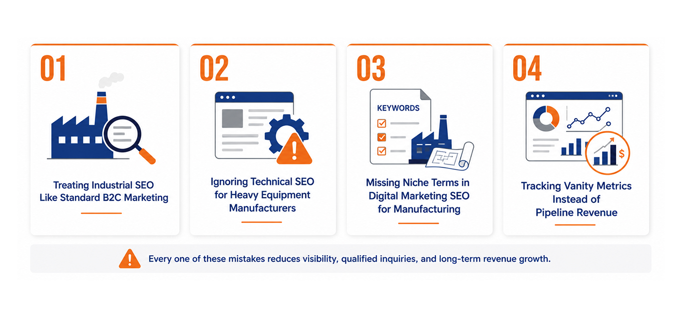 Manufacturing SEO Mistakes That Cost You Qualified Leads