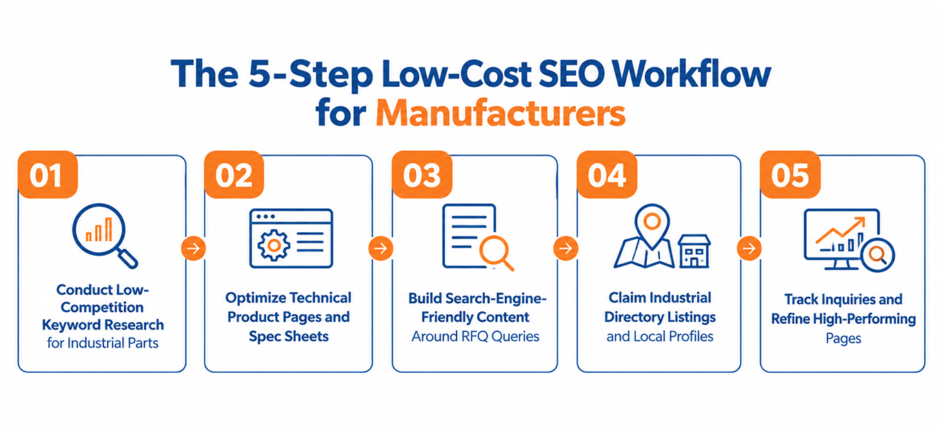 The 5-Step Low-Cost SEO Workflow for Manufacturers